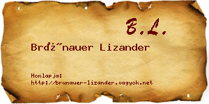 Brünauer Lizander névjegykártya
